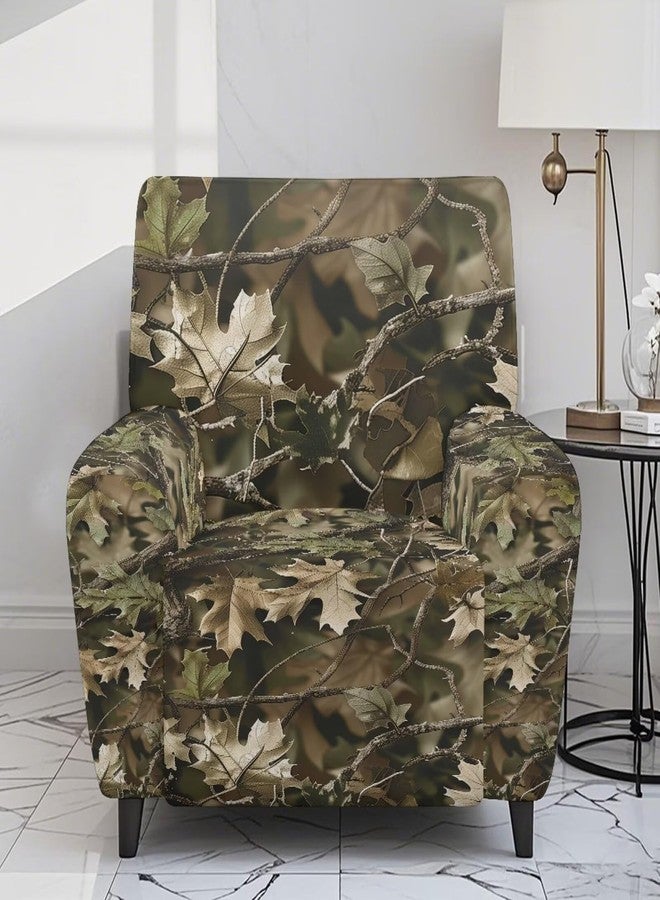 Talayituse Hunting Camo Print Recliner Chair Covers, Stretch Recliner Cover with Elastic Bottom, Soft Lazy Boy Reclining Rocker Slipcover for Living Room - Image 2
